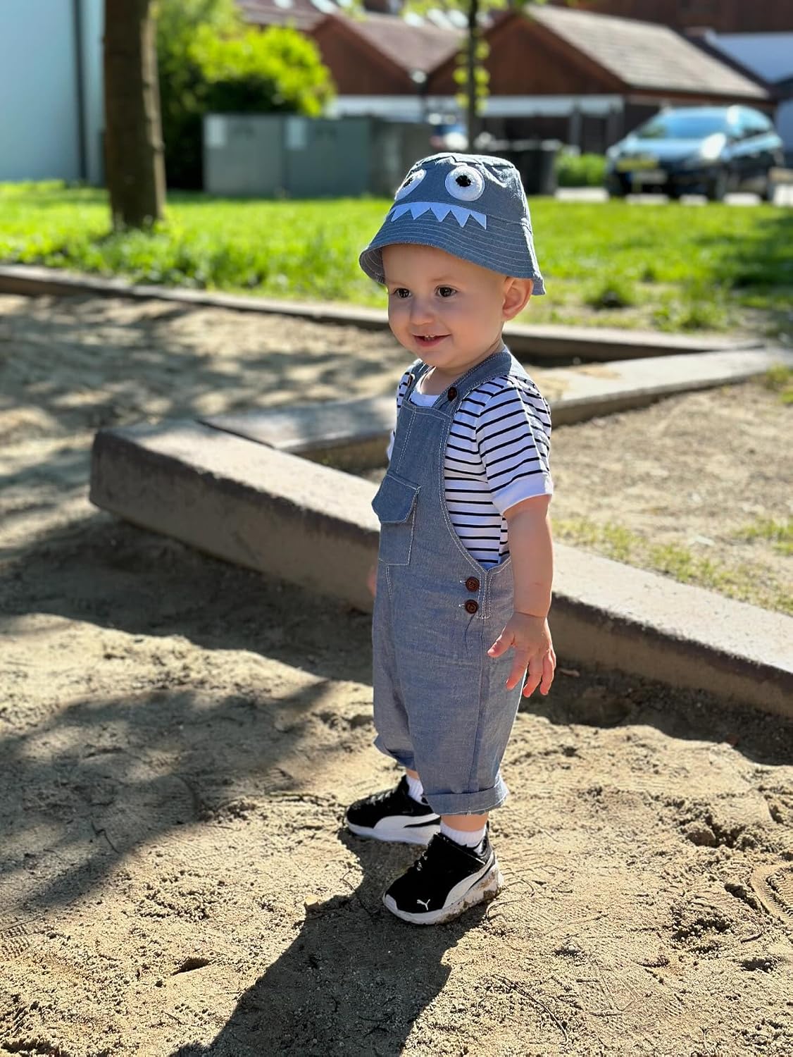 Thumbnail 6 de Volunboy 3-Piece Baby Outfit Set: Unisex Short Overalls, T-Shirt & Hat (0–24 months)
