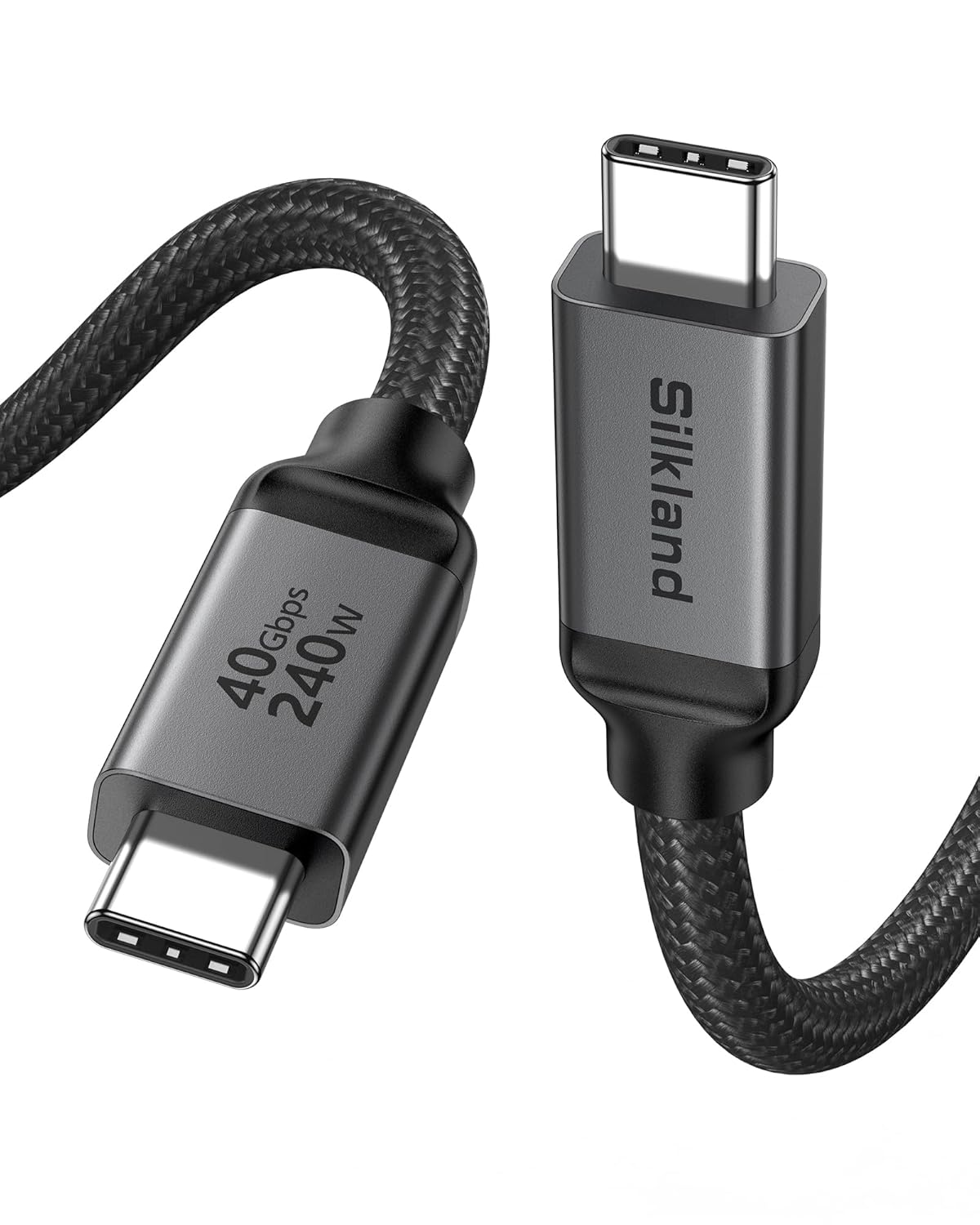 Detalle de Silkland USB-C Monitor Kabel 80 cm – Thunderbolt 4, 8K@60Hz, 4K@144Hz, USB4, 240W PD3.1