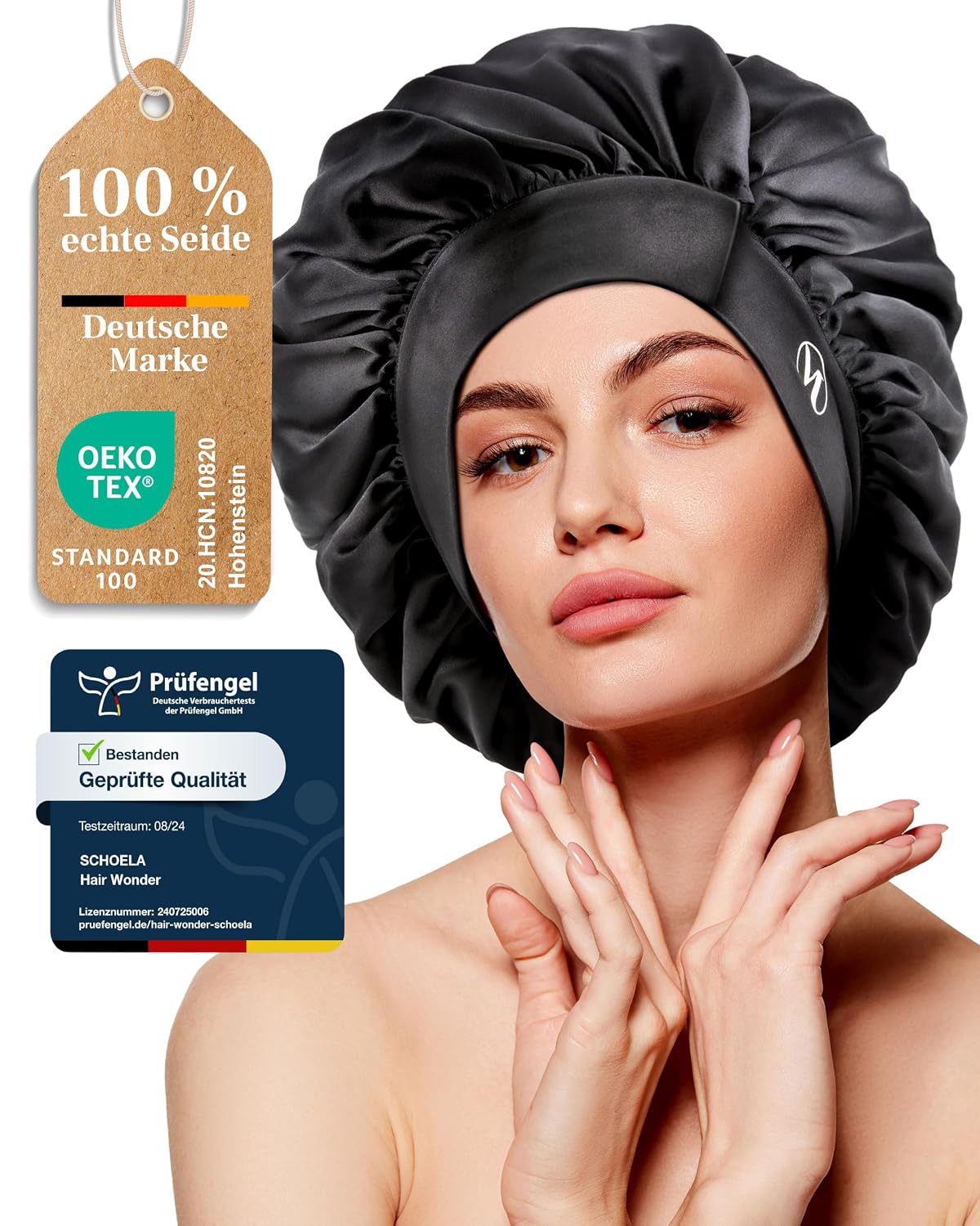 SCHOELA Hair Wonder – Seidenhaube aus Maulbeerseide zum Schlafen, OEKO-TEX® 100 zertifiziert