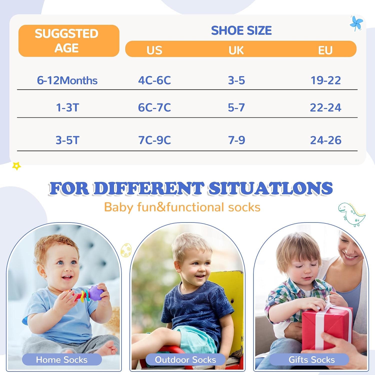 Thumbnail 5 de SEEYAN Baby Non Slip Socks 6-12m