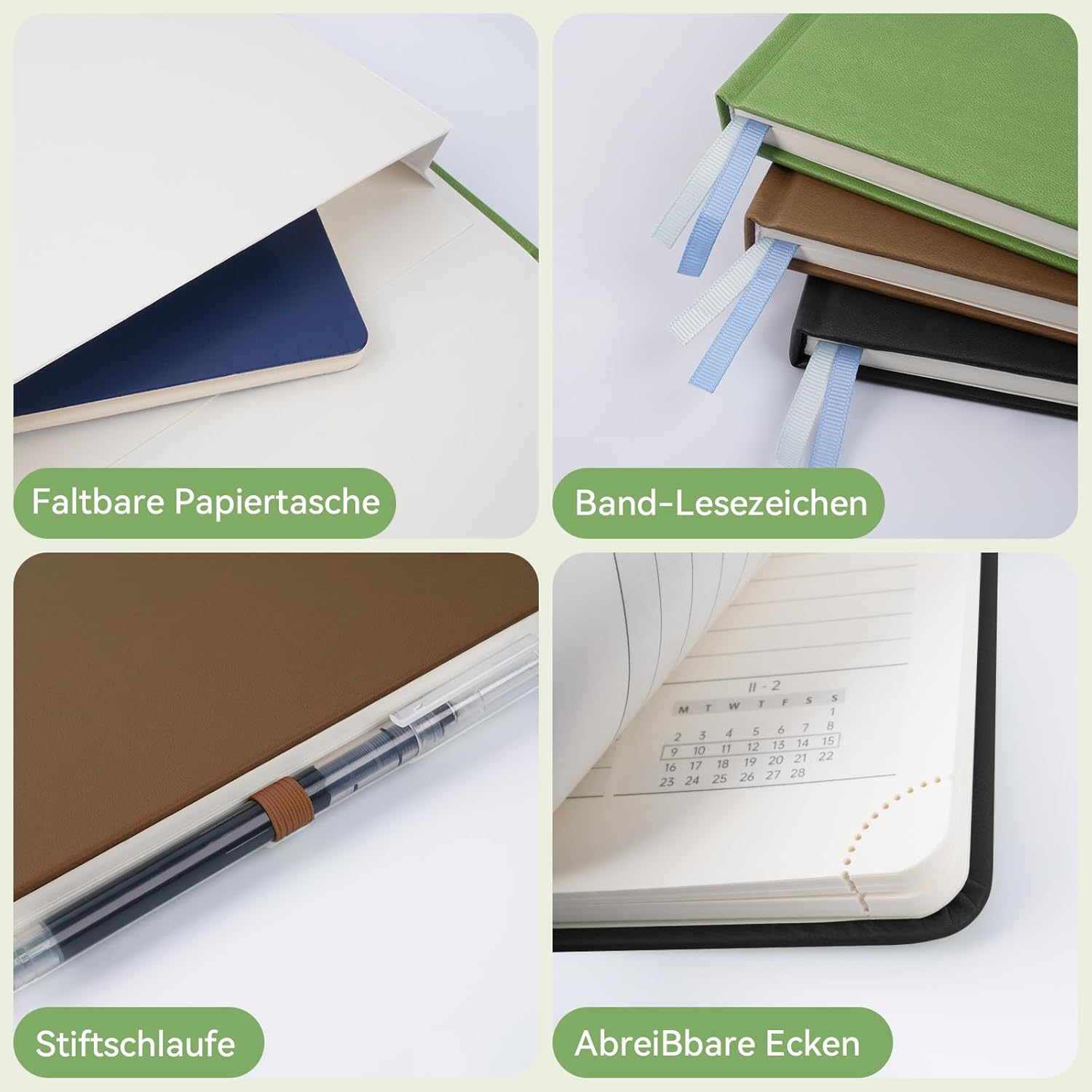 Thumbnail 5 de FEKSINO Kalender 2026 Buchkalender A5 (21,3 x 14,6 cm) – Wochen- und Monatsplaner Jan.–Dez. 2026