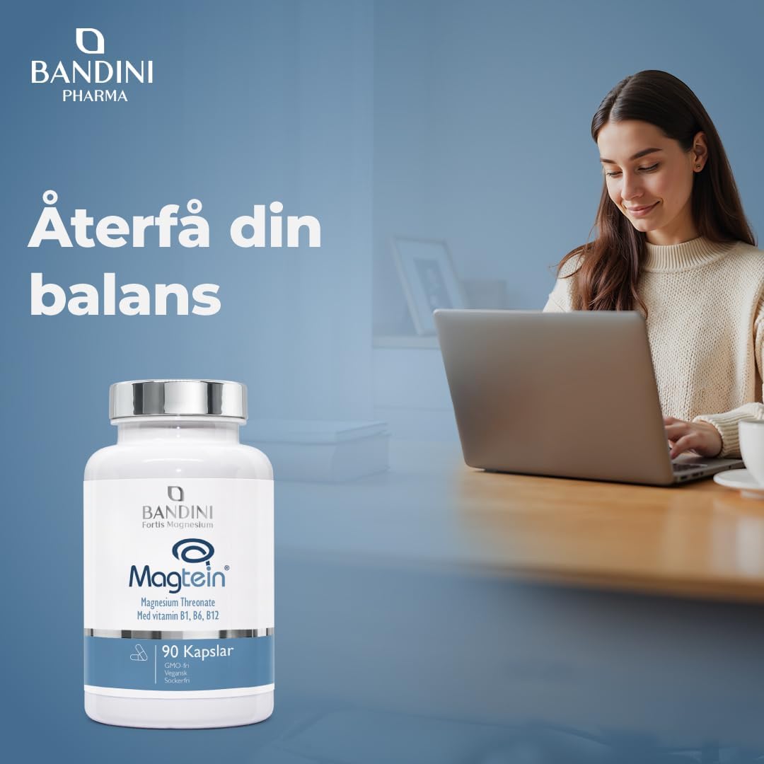 Thumbnail 1 de Bandini® Magtein® magnesium L-treonat, 2000 mg per dagsdos, 90 veganska kapslar