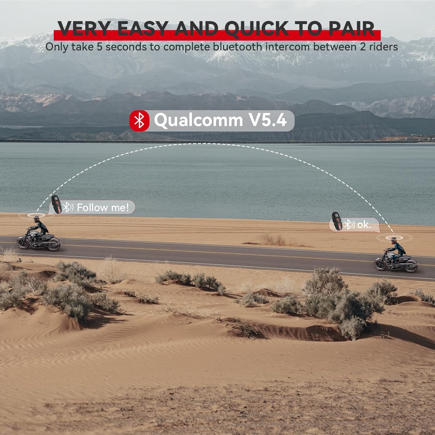 Thumbnail 2 de XGP Motorrad Intercom Bluetooth – Doppeltes 5.4 Dual-Core Kommunikationssystem für 2 Fahrer
