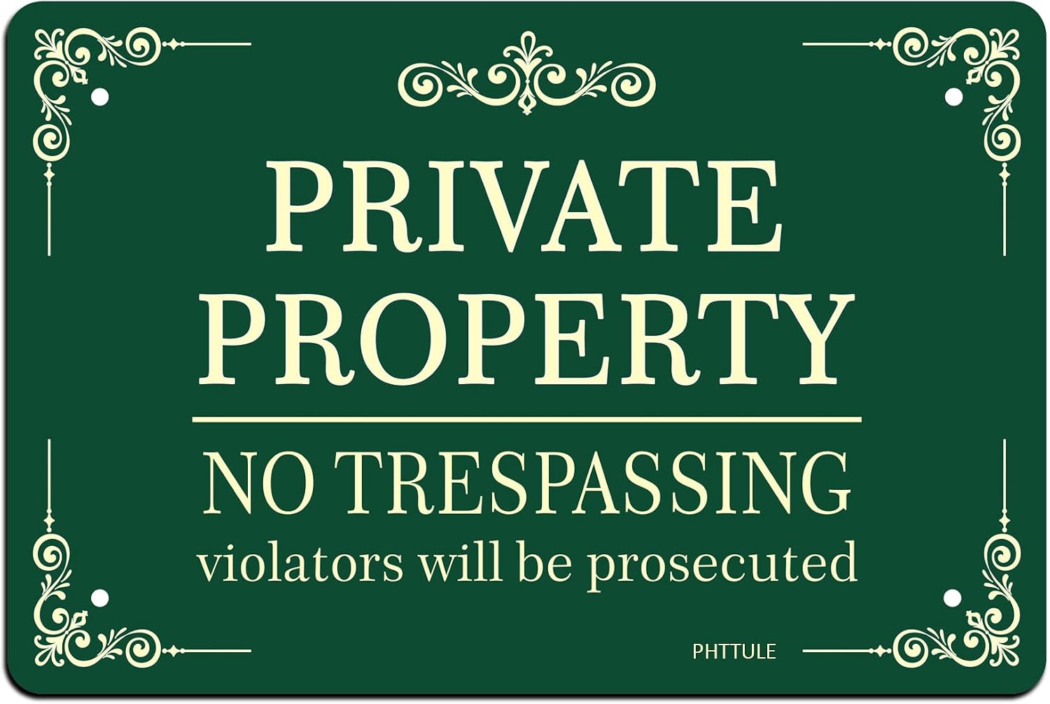 Detalle de PHTTULE No Trespassing Sign 8 x 12 Inches