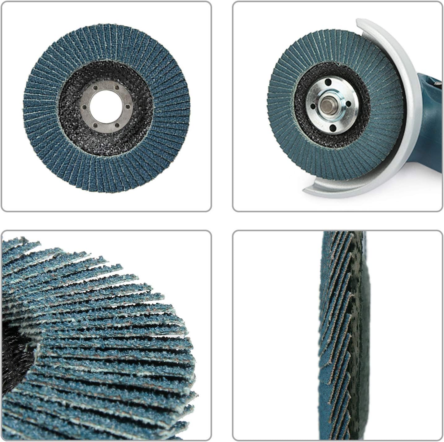 Thumbnail 2 de WORKPRO 10-Pack 115 mm Flap Discs with Zirconium Oxide Grain (Grit 80) for Angle Grinders