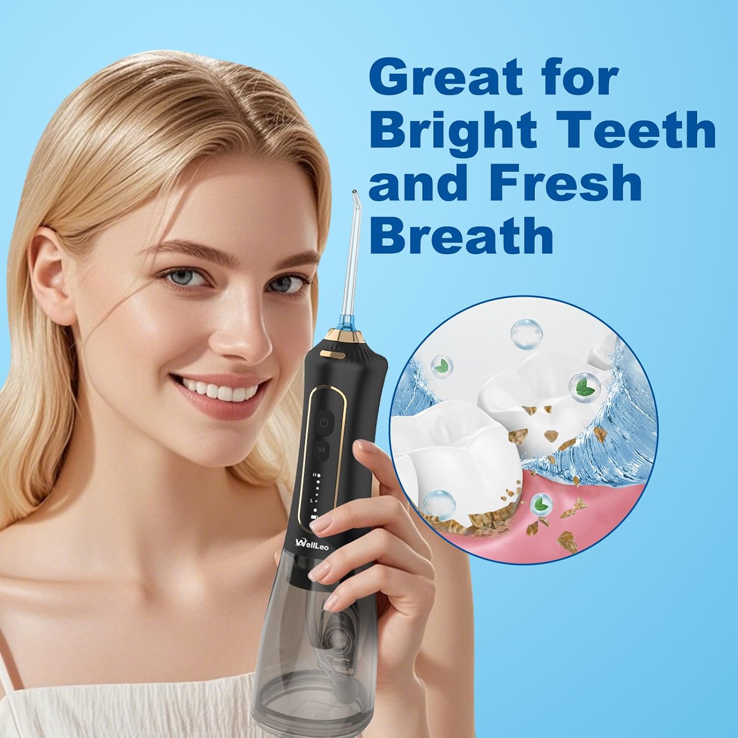 Thumbnail 6 de WellLeo Cordless Water Flosser (300ML) with 5 Modes, 5 Jet Tips and IPX7 Waterproof Design