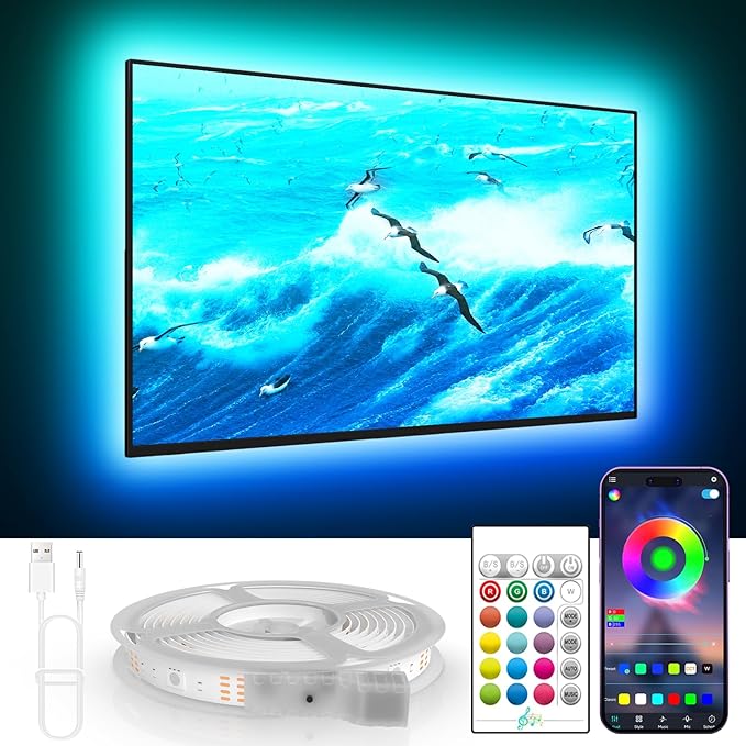 Detalle de KANTUTOE 6m RGB TV LED Strip con Control Bluetooth