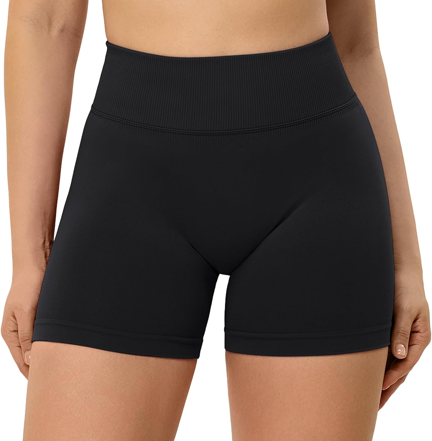 Detalle de TAYOEA Sport Shorts Invisible Scrunch Butt Shorts Damen – Nahtlos, High-Waist & Push-Up Effekt