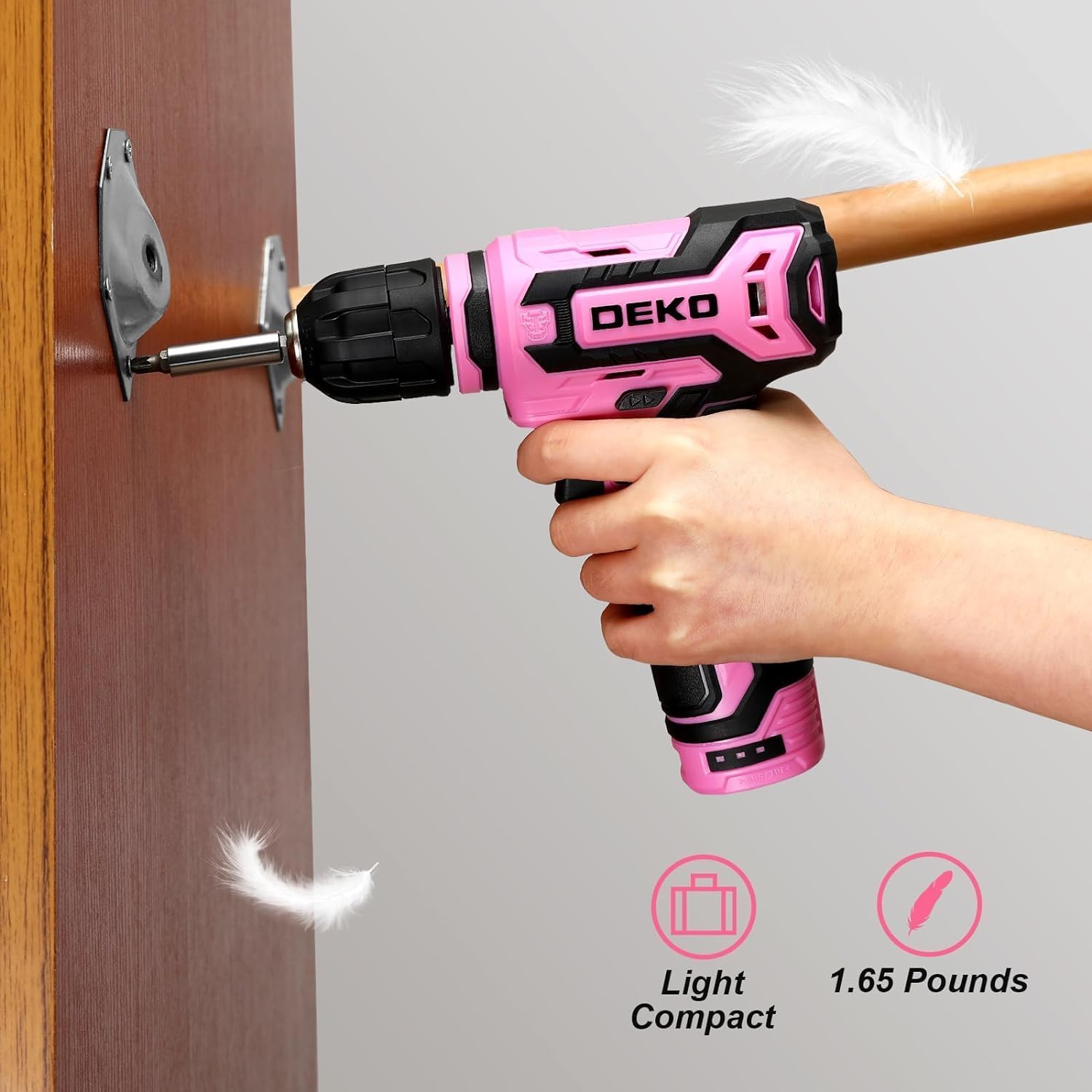 Detalle 2 de DEKOPRO 12V cordless drill with 3/8-inch chuck