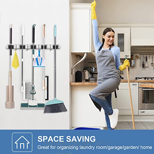 Thumbnail 6 de IMILLET 2 Pack Wall Mount Broom Holder — 5 Racks 🧹