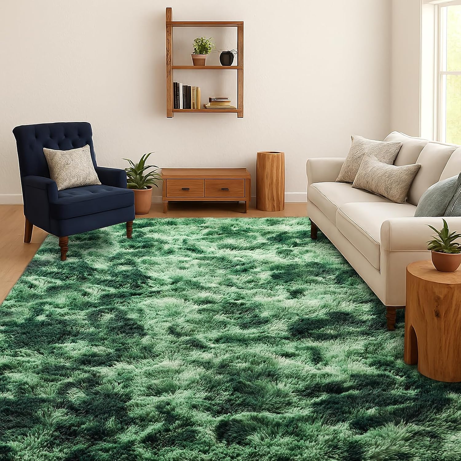 Detalle de SOANNY Hochflor Teppich 120x180 Grün