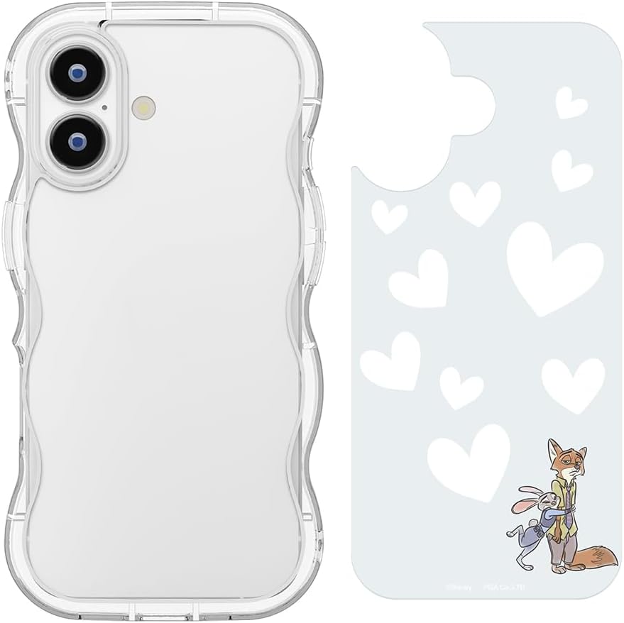 Detalle de Premium Style PG-D25AWH03ZTP iPhon17用ウェーブケース ズートピア着せ替えシート付き