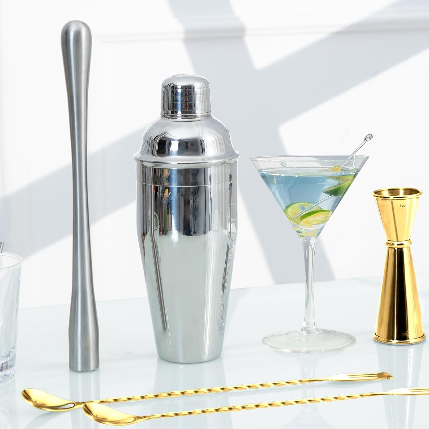 Thumbnail 6 de BRIOUT BarSpoon-12Inch Cocktail Bar Spoons, Gold 18/8 Stainless Steel, 2-Piece