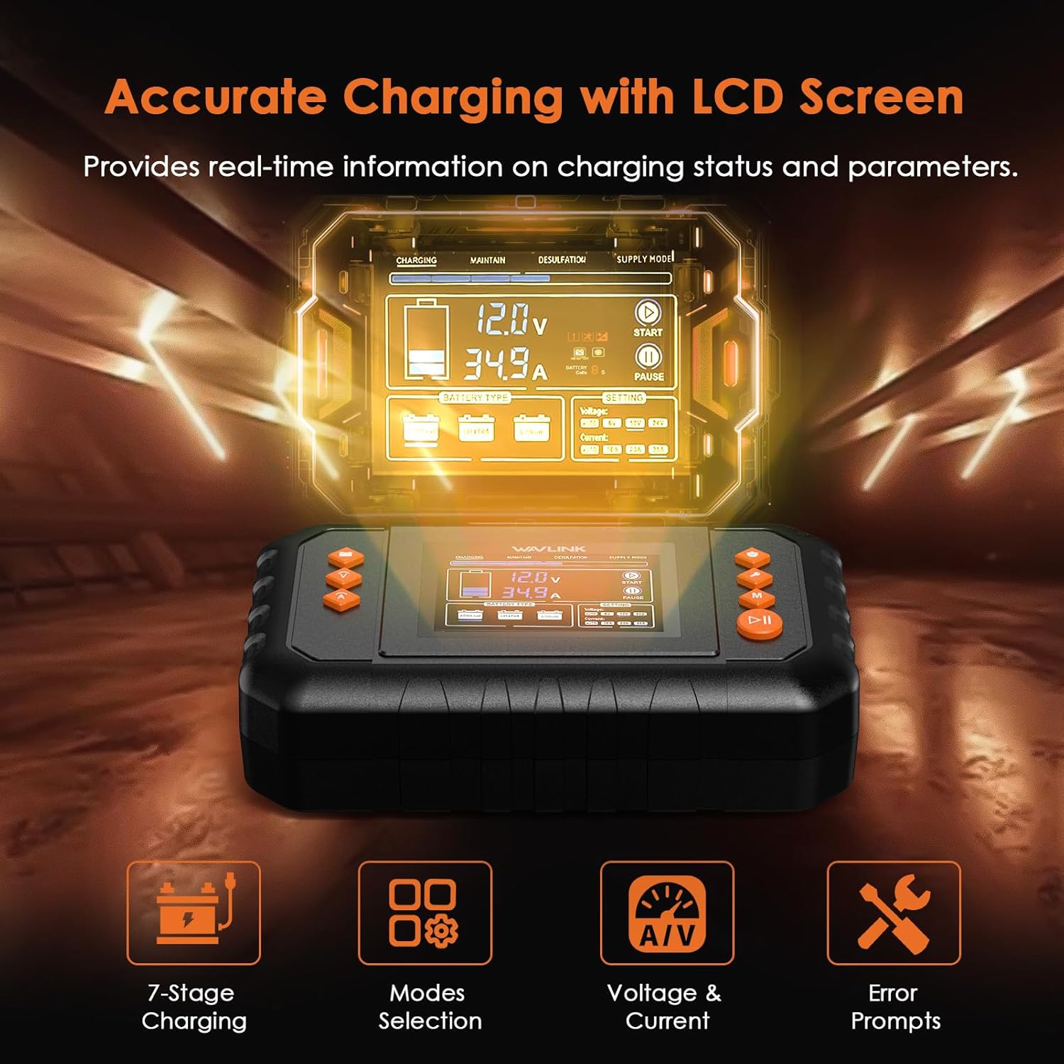 Thumbnail 3 de WAVLINK 450W Smart Battery Charger 35A ⚡