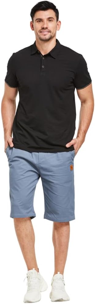 Detalle de ZOXOZ Mens Shorts Summer Casual Cotton with Drawstring Elastic Waist Pockets
