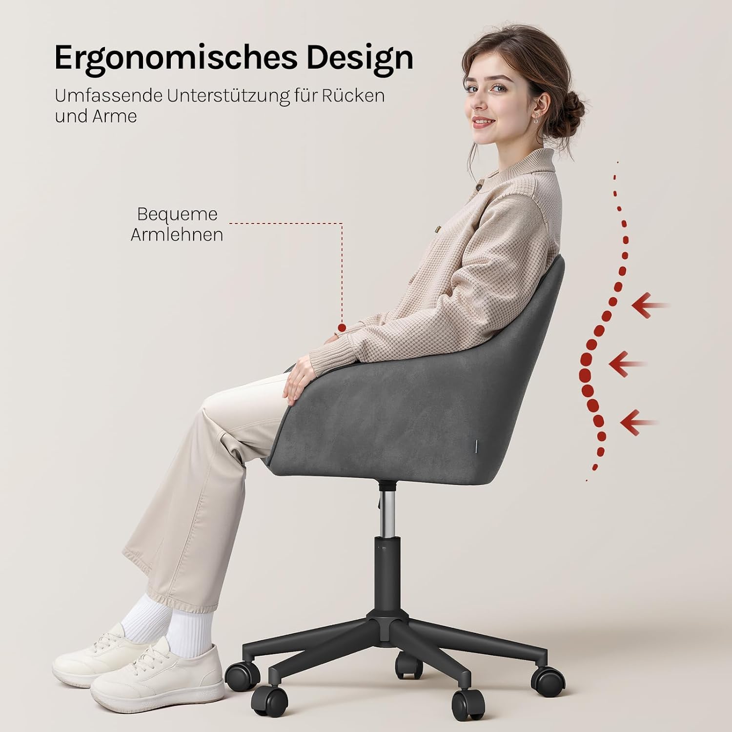 Detalle 1 de WOLTU Homeoffice Drehstuhl 150 kg
