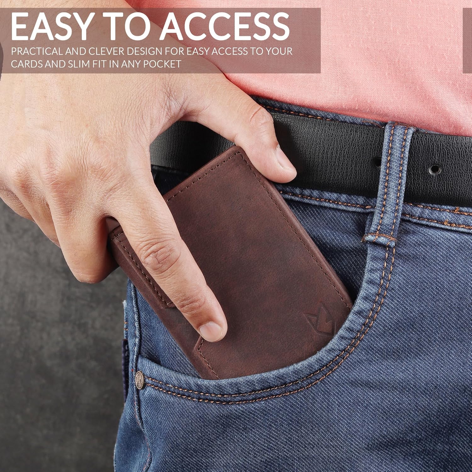 Thumbnail 4 de FOXHACKLE full-grain leather credit card wallet with RFID blocking (thin bifold card holder)