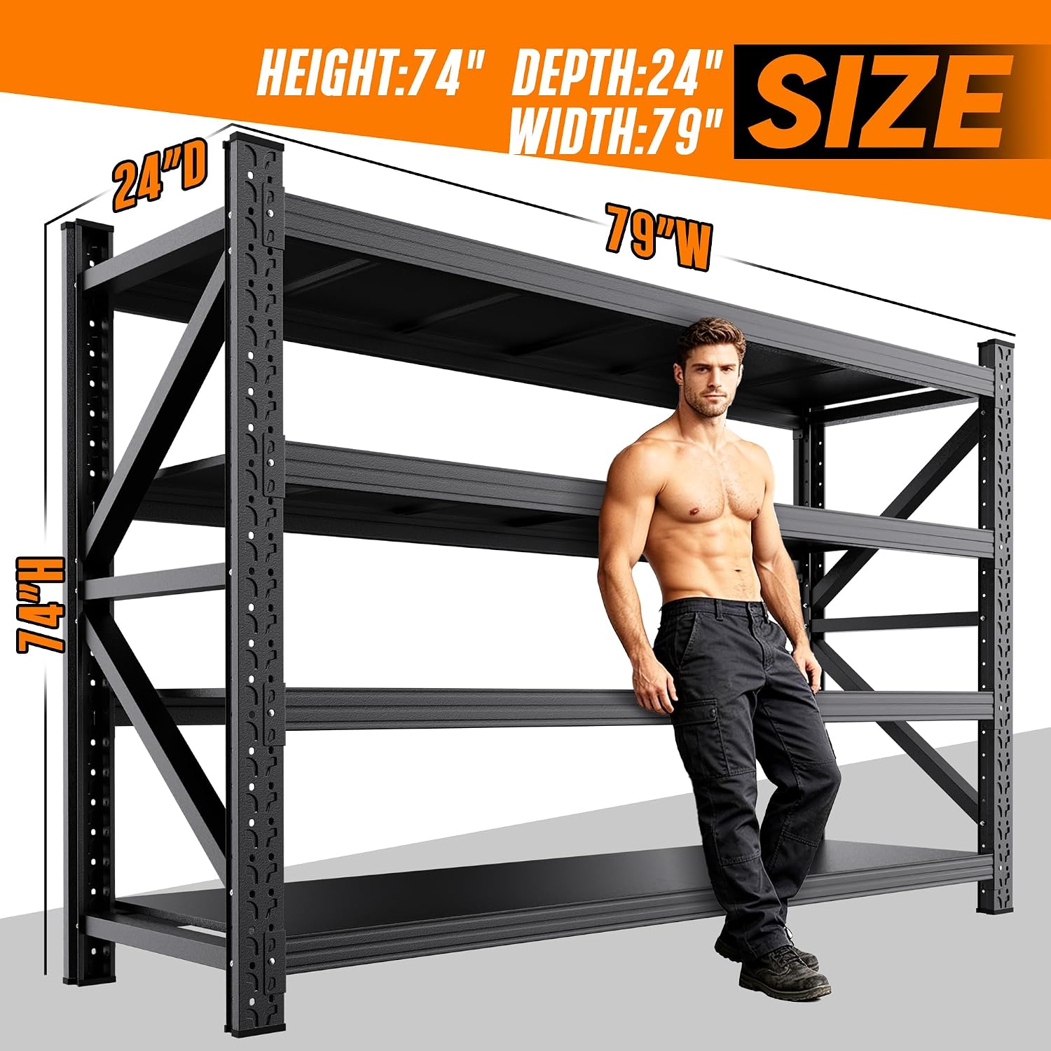 Detalle de DIDSIS Metal Storage Shelving, 79" W