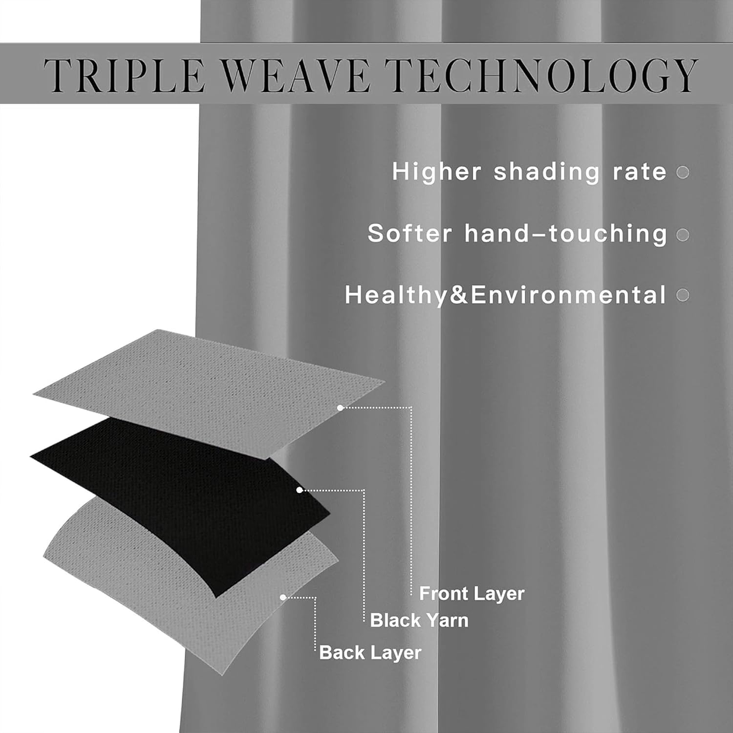 Detalle de Aspire Homeware blackout curtains, light grey eyelet ring-top with tiebacks (2-panel set)