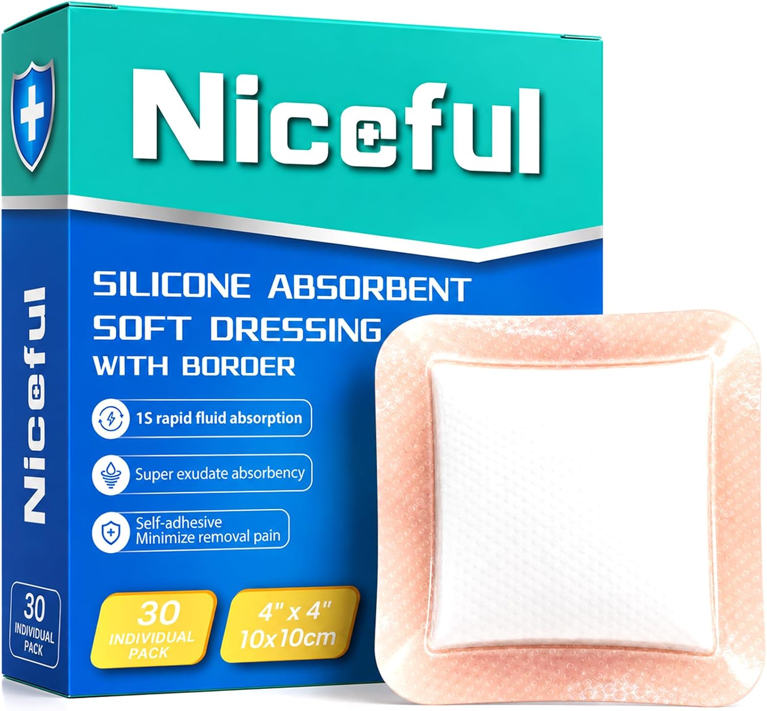 Detalle de Niceful Silicone Foam Dressing 4" x 4