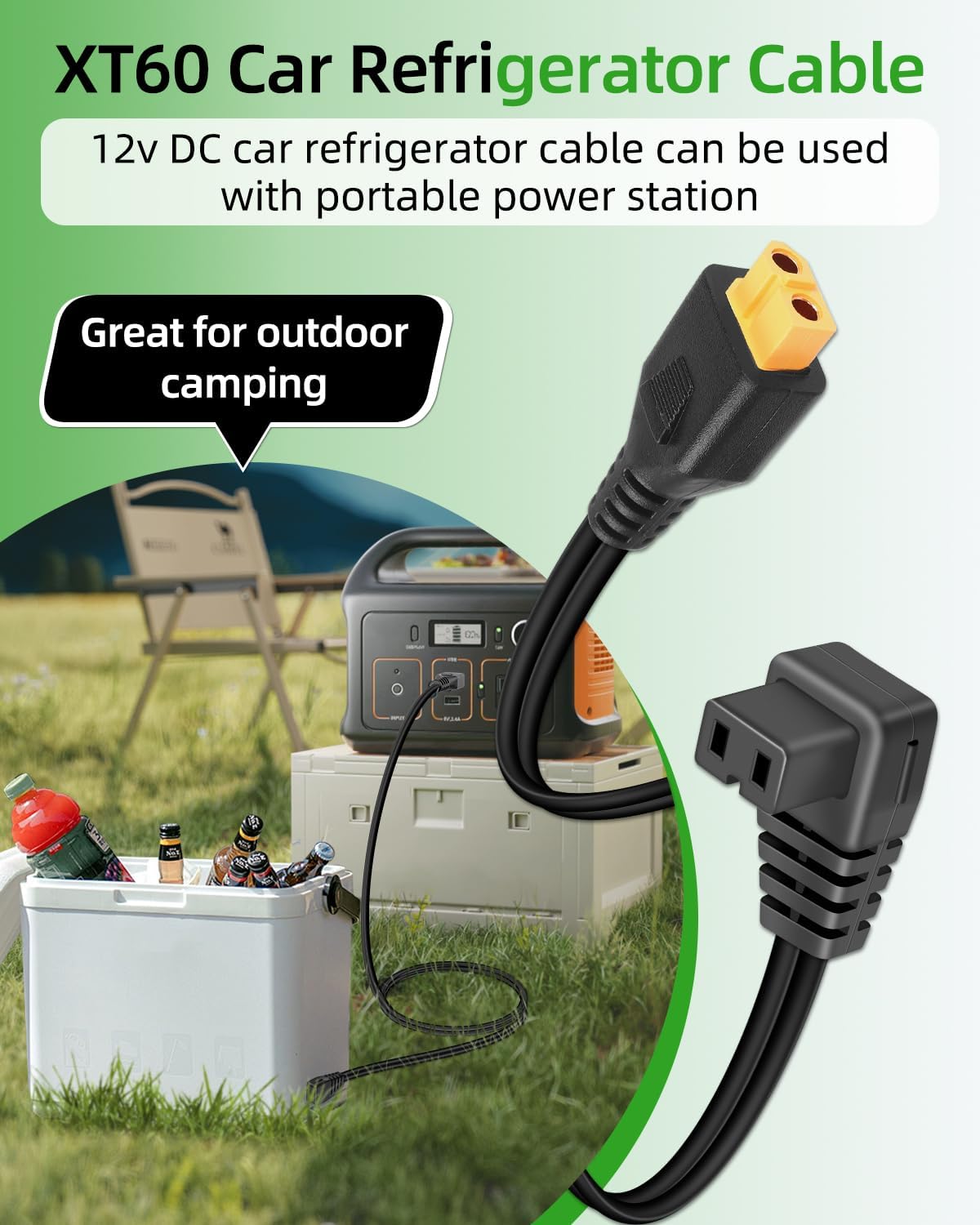 Thumbnail 1 de RIIEYOCA XT60 Female to Car Refrigerator Power Cable – 5ft (1.5m), 14AWG
