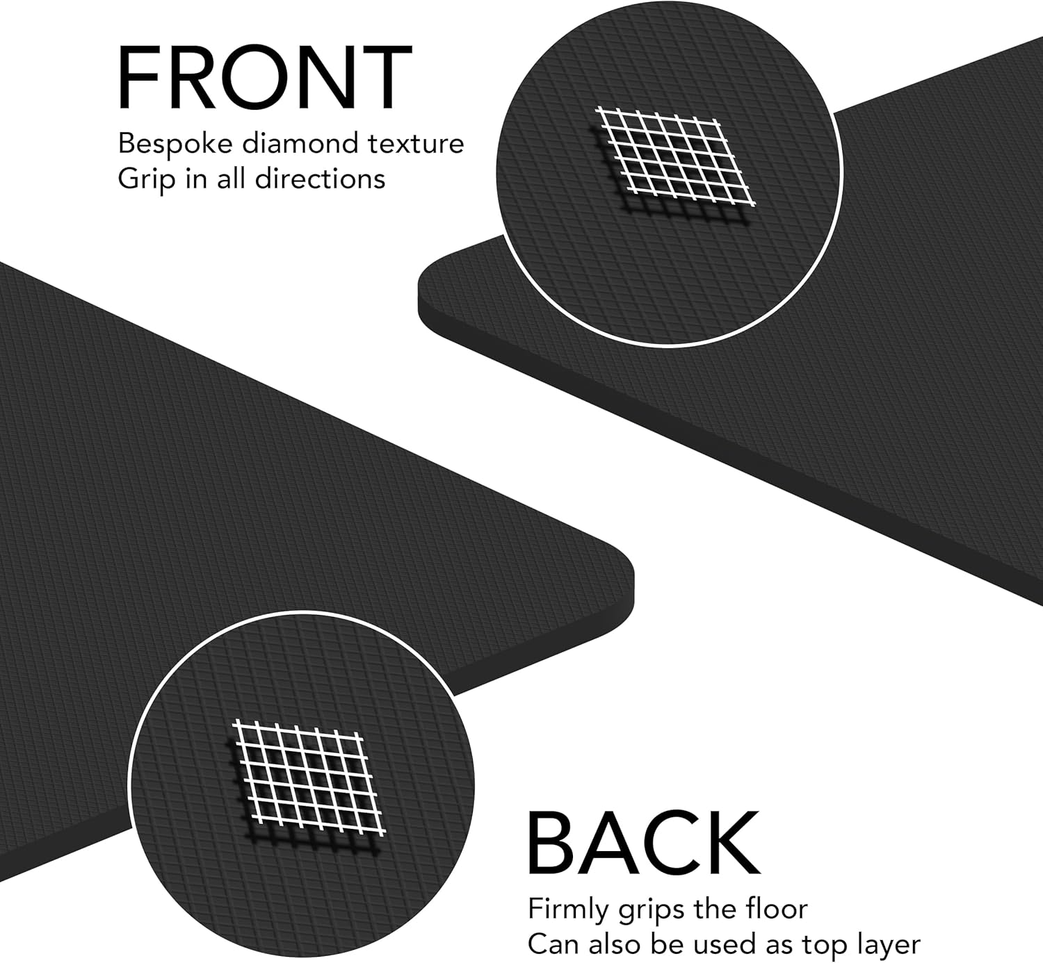 Detalle de Large Exercise Mat - Extra Wide & Extra Thick Yoga Mat (183cm x 80cm x 10mm) in TPE