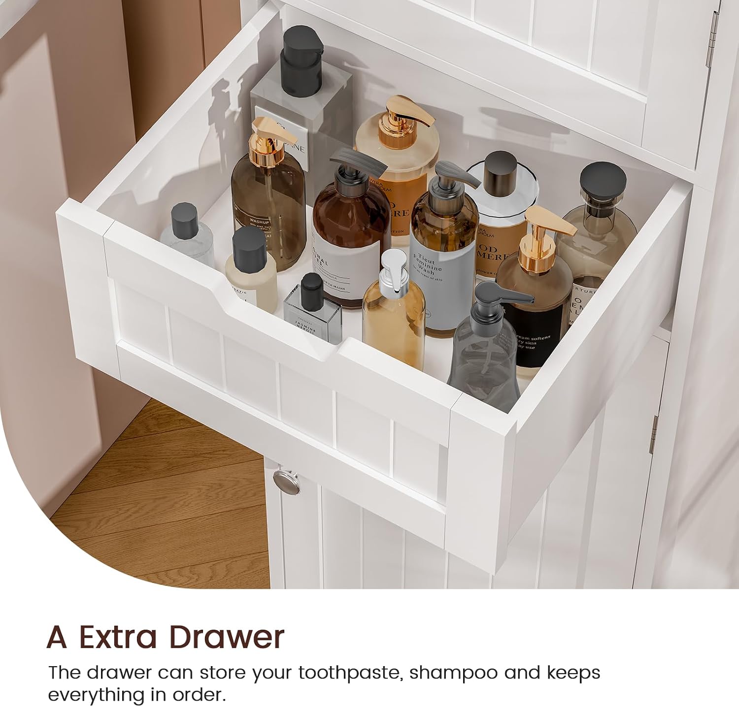 Detalle de Iwell Bathroom Storage Cabinet, 15.7-Inch Wide
