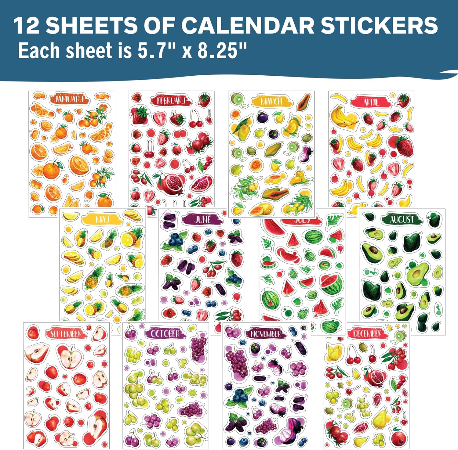 Thumbnail 3 de Monthly Calendar Planner Stickers 12 sheets 📒