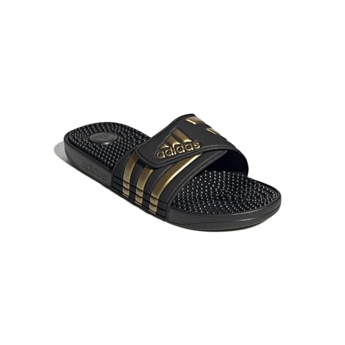 Detalle de adidas Mixte Adissage Slides Slipper – Core Black / Gold Metallic, taille 38 EU