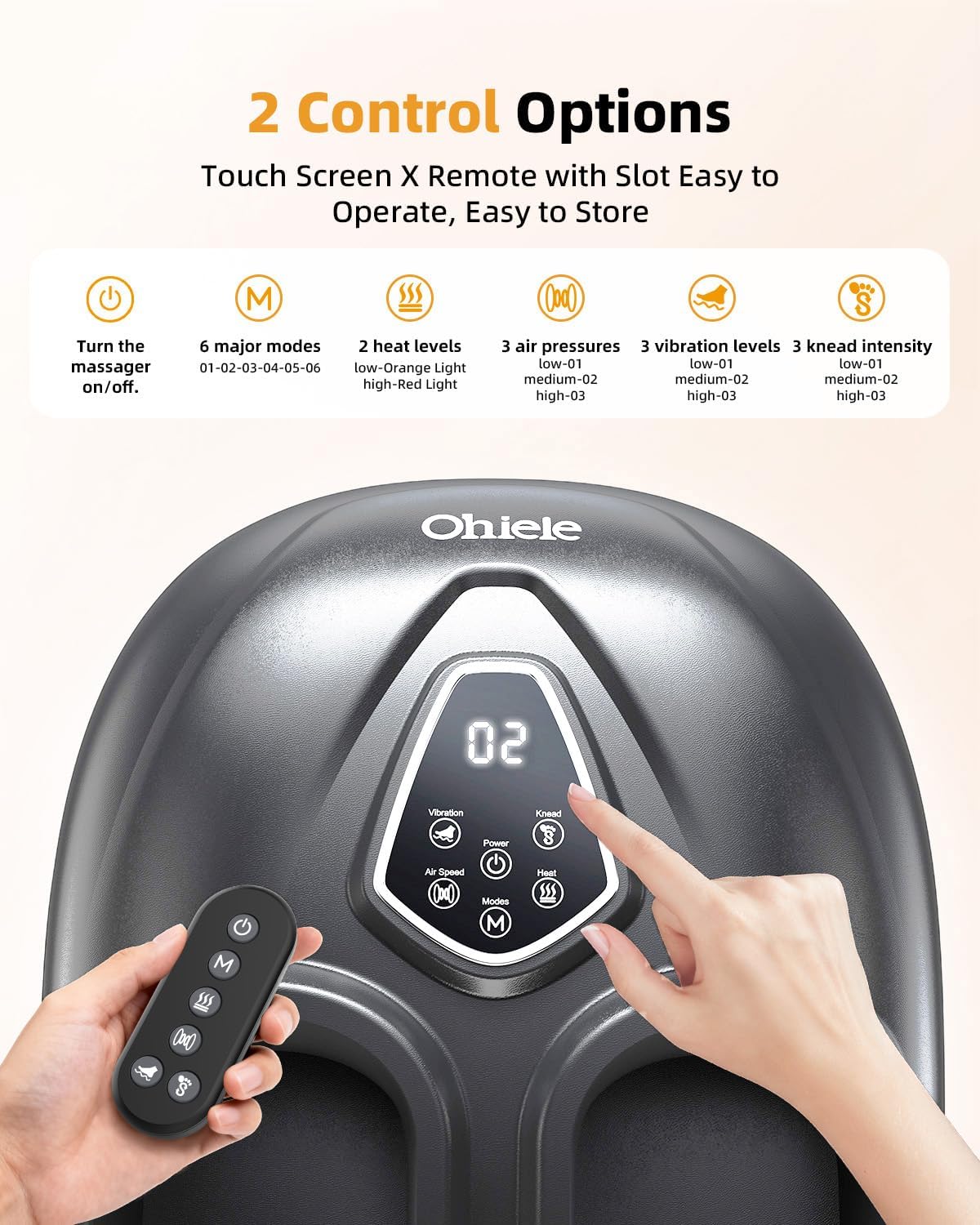 Detalle de Ohiele Foot Massager with Heat and Shiatsu (Remote)