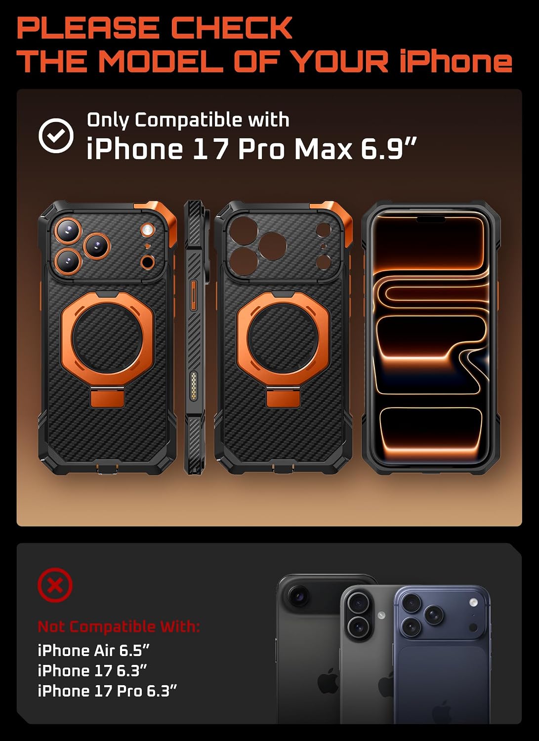 Thumbnail 1 de SUPCASE AramidOG iPhone 17 Pro Max Case 6.9"