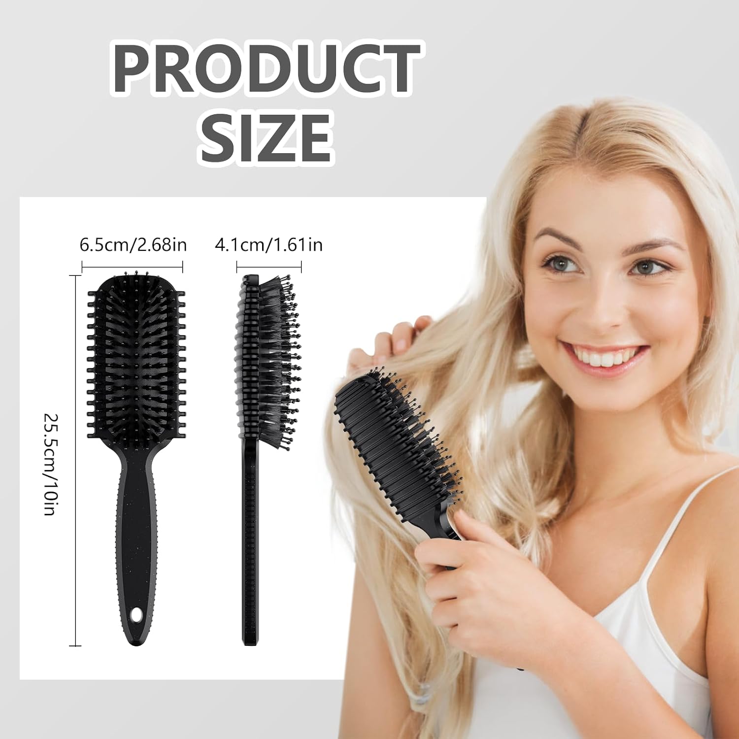 Detalle de Curl Defining Brush Set, 4-Piece Black Hair Styling Kit for Curls and Edges