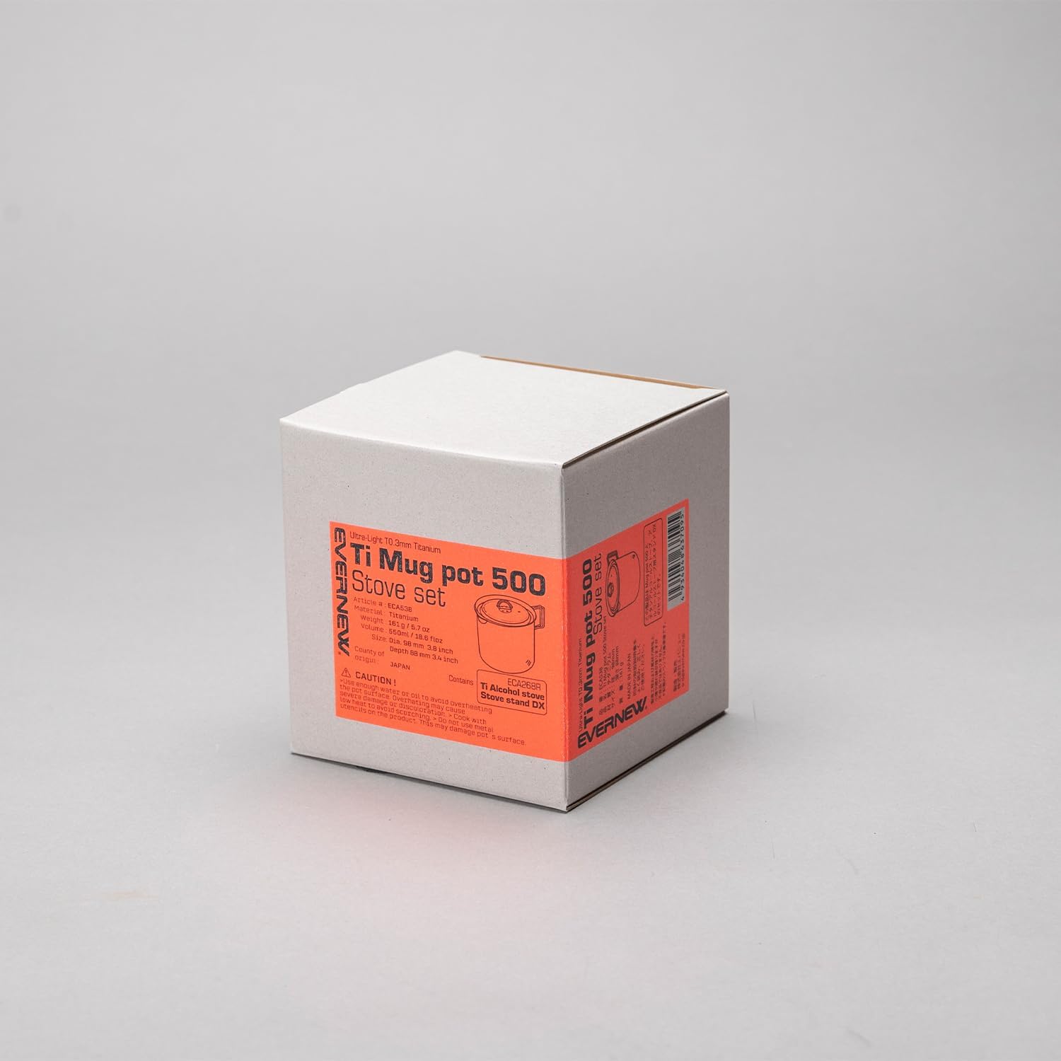 Detalle de エバニュー Ti Mug pot 500 Stove set ECA538 チタン製ソロ用クッカー・アルコールストーブセット