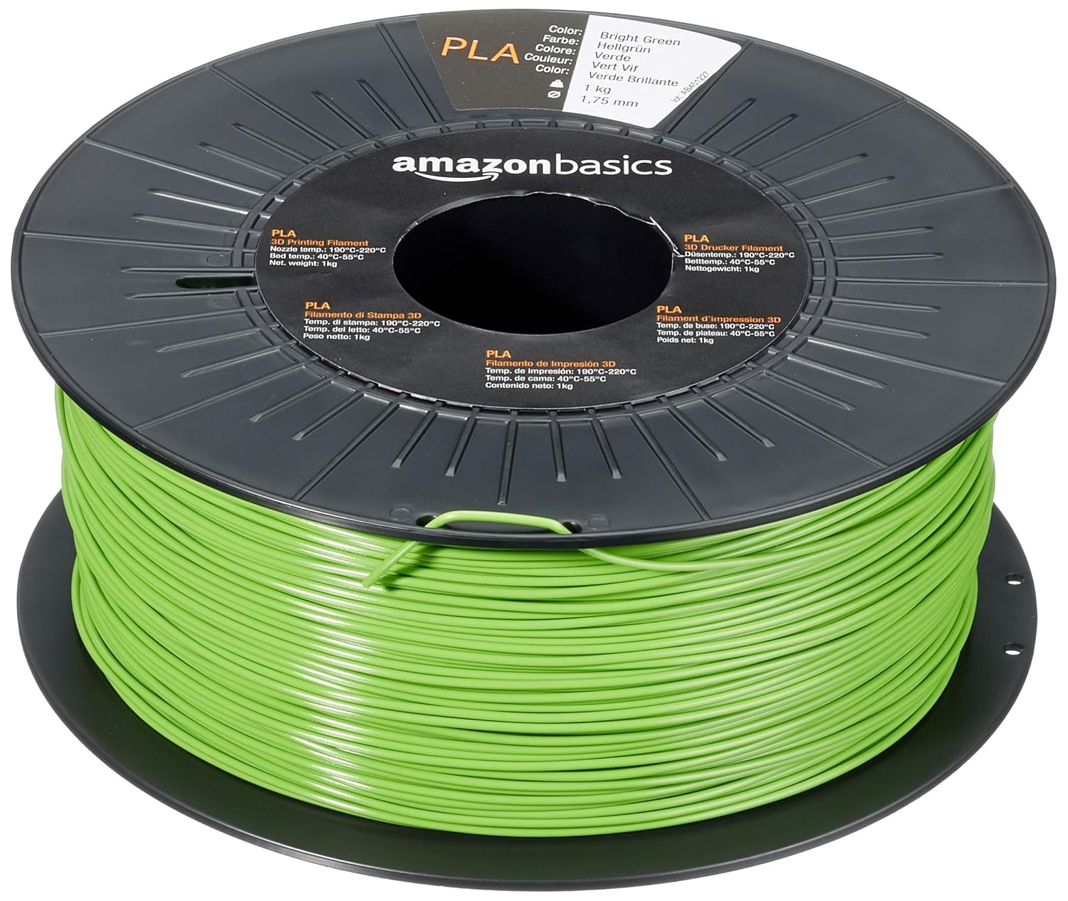 Detalle 2 de Amazon Basics PLA-Filament 1,75 mm Knallgrün, 1 kg – kompatibel mit gängigen 3D-Druckern