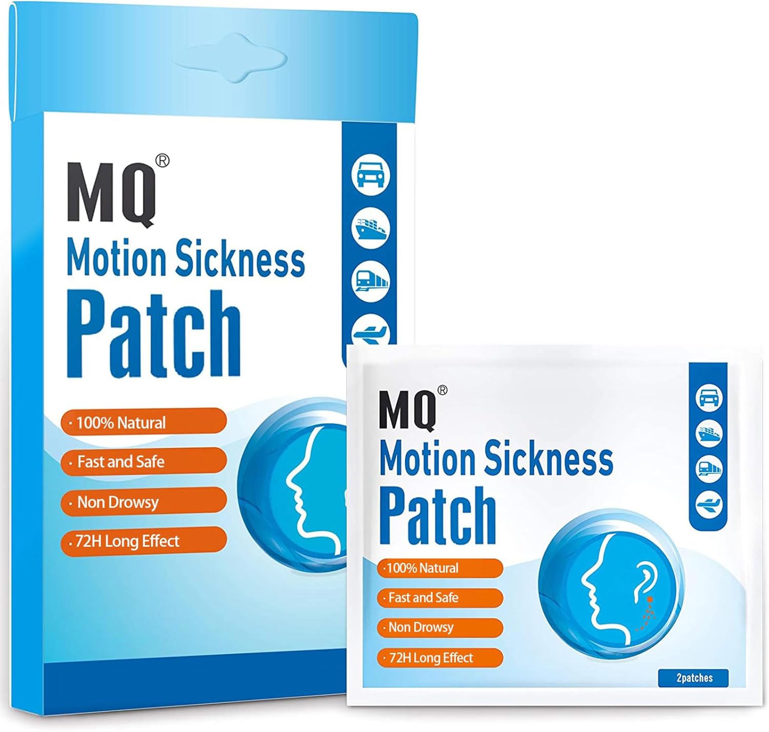 Detalle de MQ Motion Sickness Patch (60 Count, Pack of 2) for travel nausea support