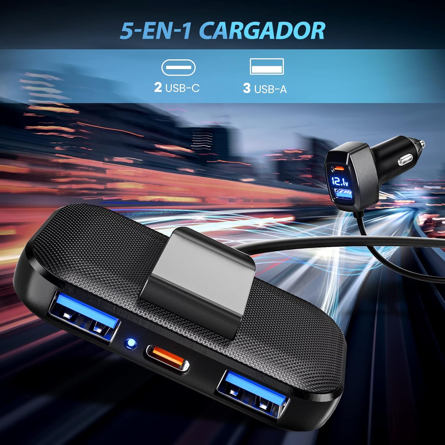 Thumbnail 2 de LENCENT 5 Puertos Cargador de Coche 31W
