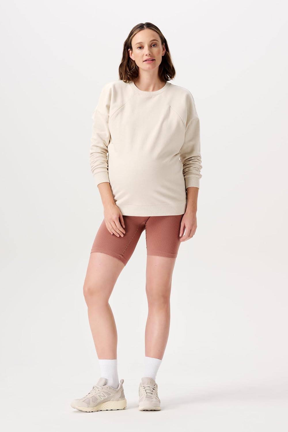Detalle de Noppies Nais OTB Short de Motard Côtelé sans Coutures Femme — Maternité éco-responsable et ultra-extensible