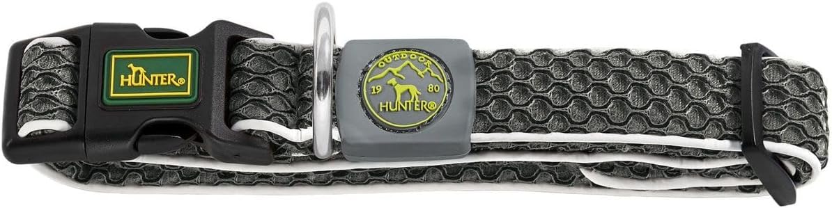 Detalle de HUNTER Hilo Vario Basic hundhalsband, S–M, orange 3D-nät, 30–43 cm