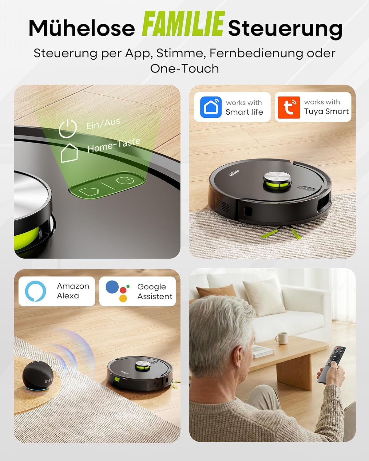 Thumbnail 6 de MONSGA Saugroboter mit Wischfunktion 8000PA – 4-in-1 Reinigung, Absaugstation und LiDAR Navigation