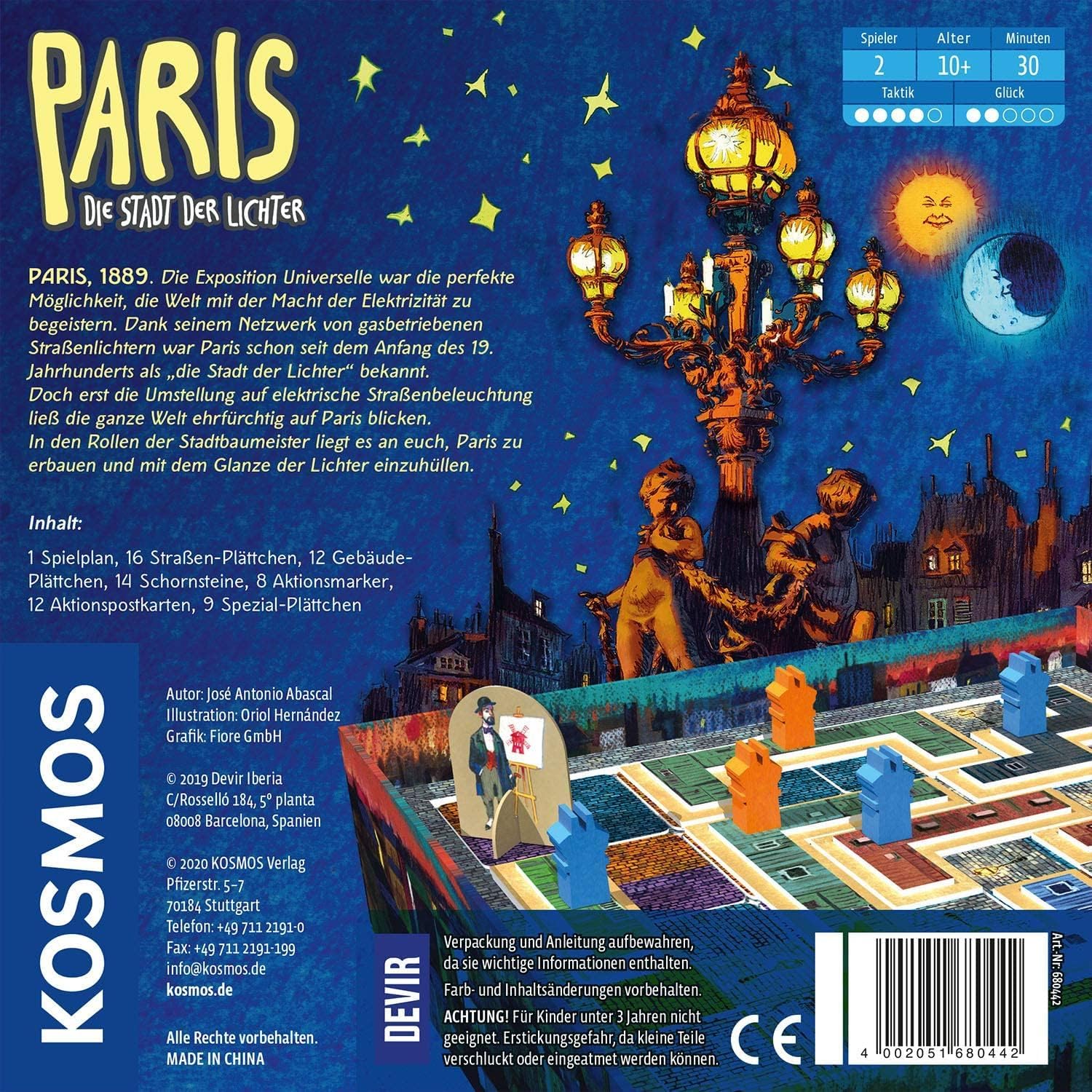Detalle 2 de KOSMOS 680442 Paris – Strategiespiel für 2 Spieler 🎲