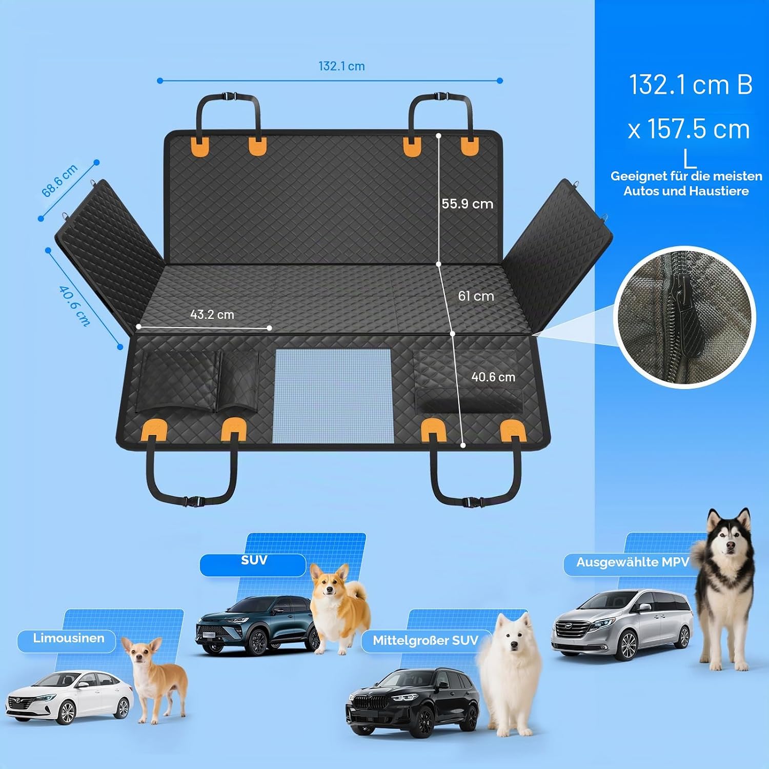 Thumbnail 5 de Hundedecke Auto Rückbank 131 cm