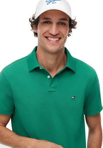 Detalle de Tommy Hilfiger Adaptive polo de manga corta para hombre Regular Fit con botones, verde Nouveau Green (XXL)