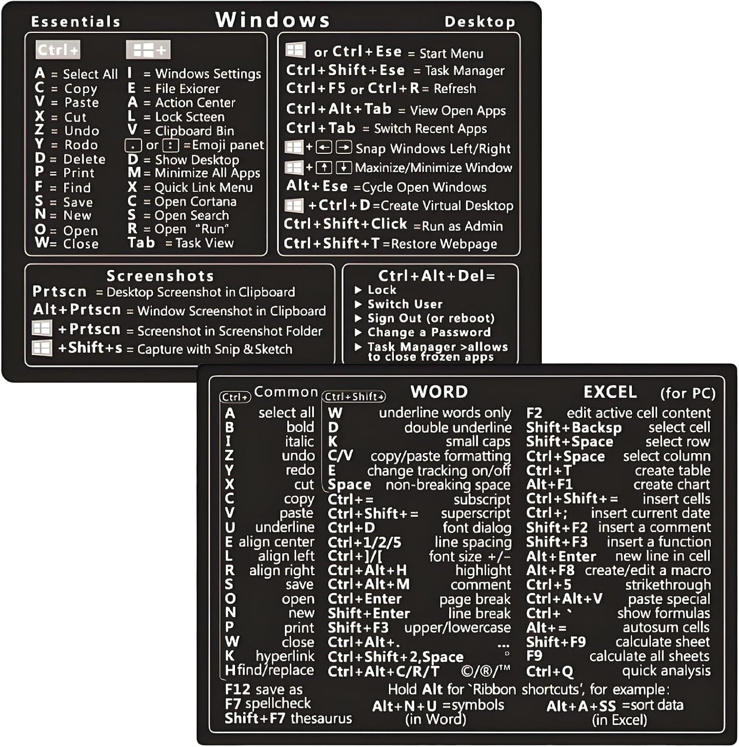 Thumbnail 6 de KEAIDUO Windows + Word/Excel Shortcuts Stickers Bundle (Rainbowl)