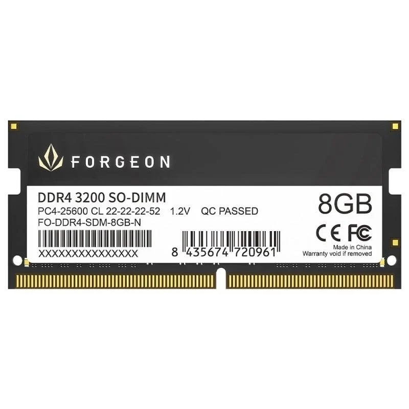 Detalle de Forgeon Cyclone PLUS SODIMM DDR4 3200 MHz 8GB CL22 Negra