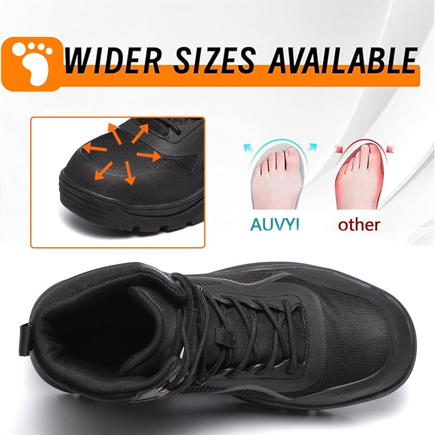 Thumbnail 3 de AUVYI Steel Toe Work Boots for Men - Wide Toe 🔧📍