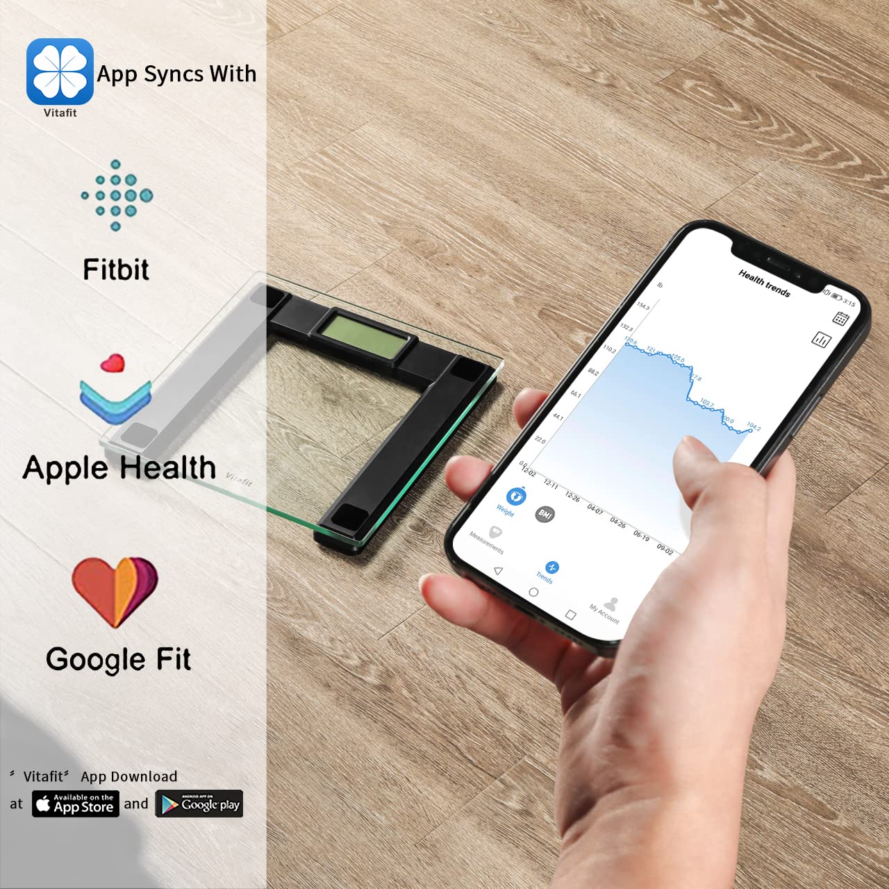 Thumbnail 6 de Vitafit digitale Personenwaage mit BMI bis 250 kg, Bluetooth & App-Sync
