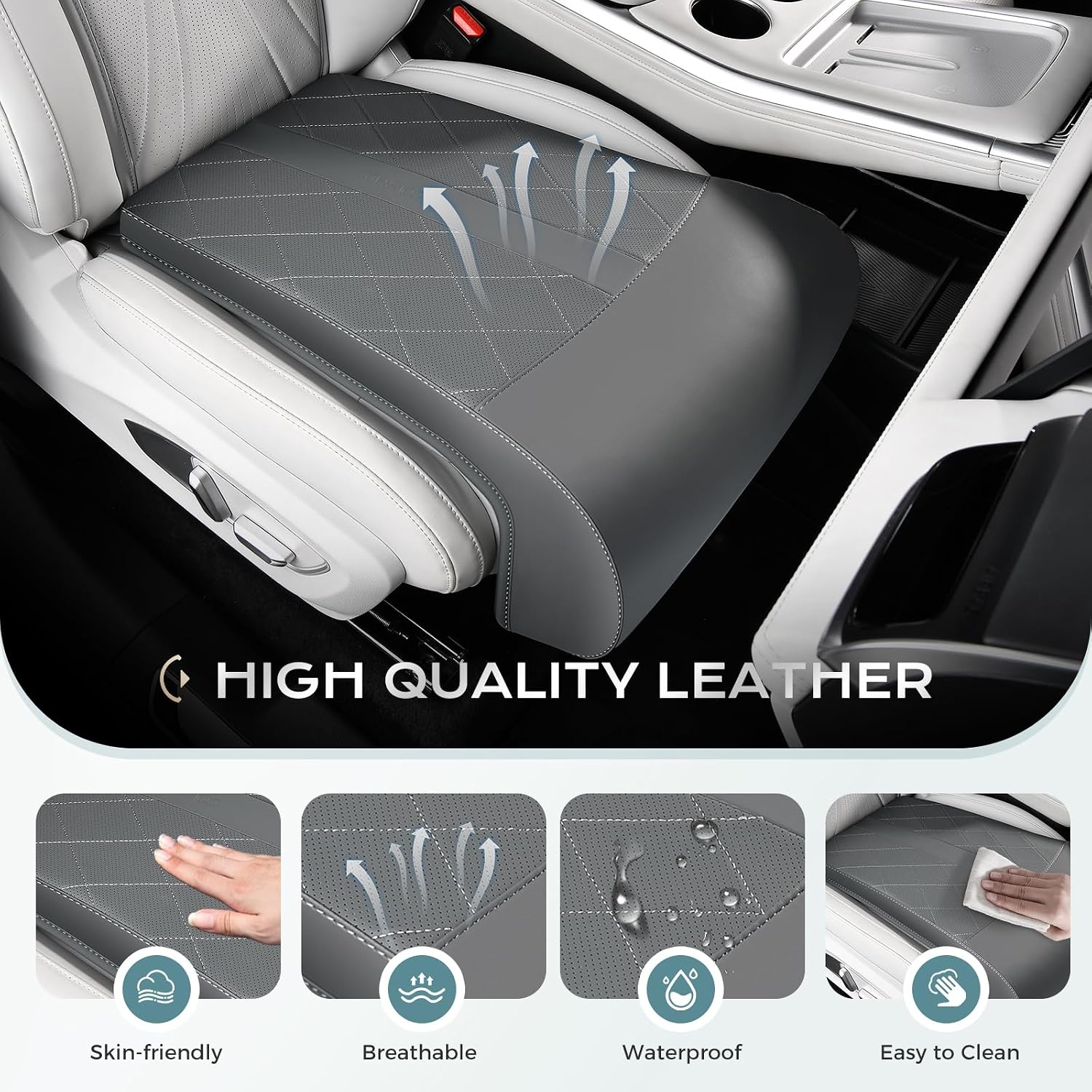 Detalle de Coverado Car Seat Leg Support Cushion in Leather