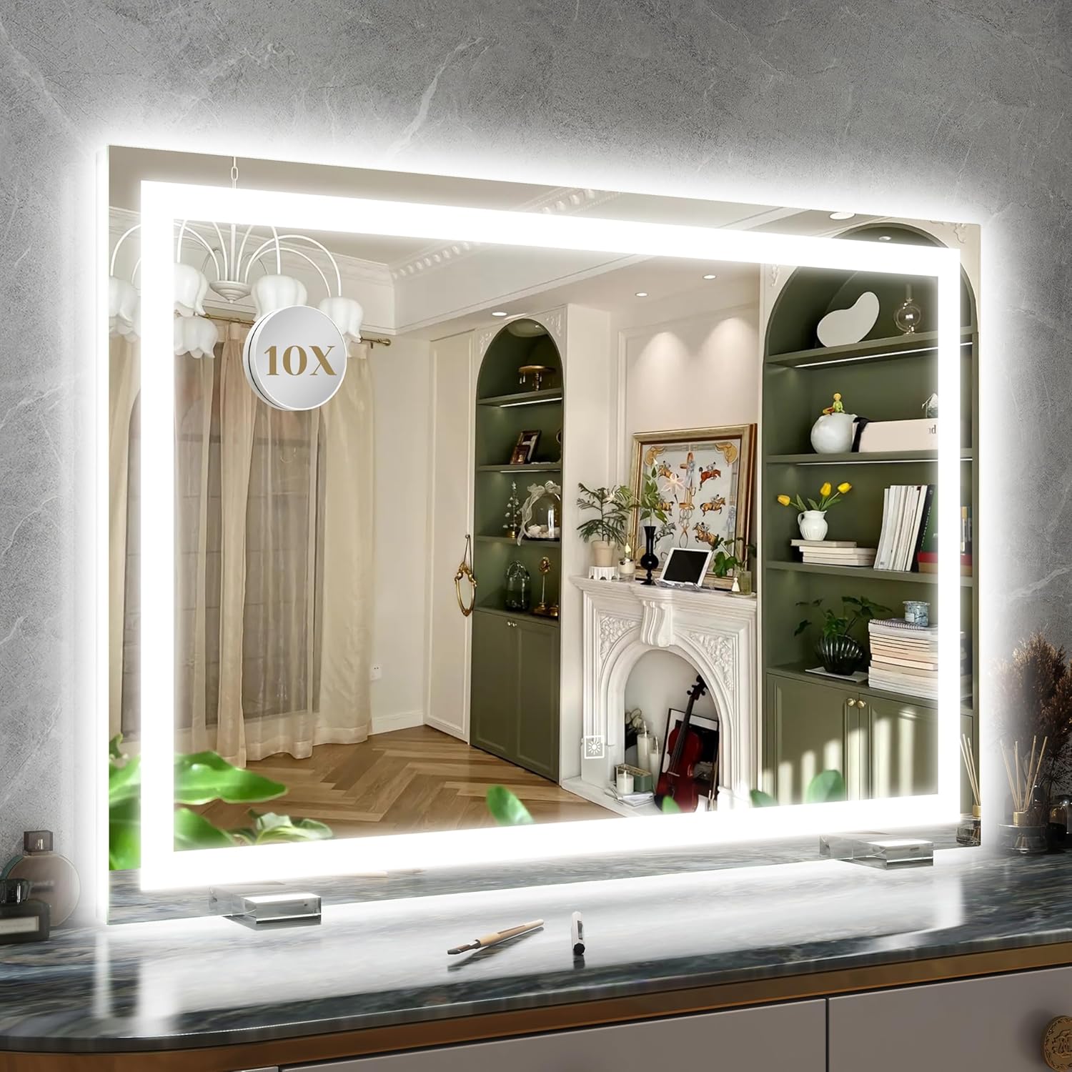 Detalle de ROLOVE 32x22 Inch Lighted Vanity Mirror ⚙