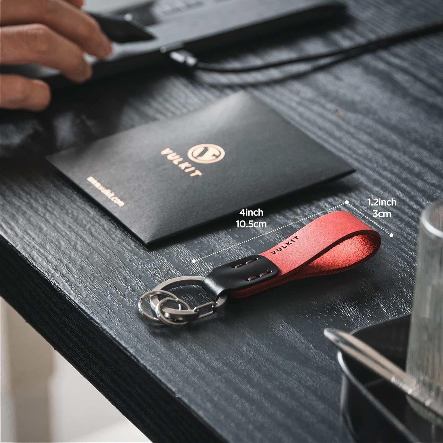 Thumbnail 6 de VULKIT Genuine Leather Keychain for Men & Women: Universal Car & Home Keyring Holder