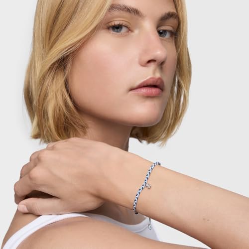 Thumbnail 3 de TOUS pulsera de mujer Motivos con oso de plata de primera ley 925 y nylon azul, 17 cm